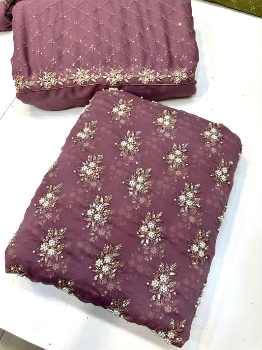 SOFT CHIFFON FINE PEARLS 3PECS (dusty-Muave)