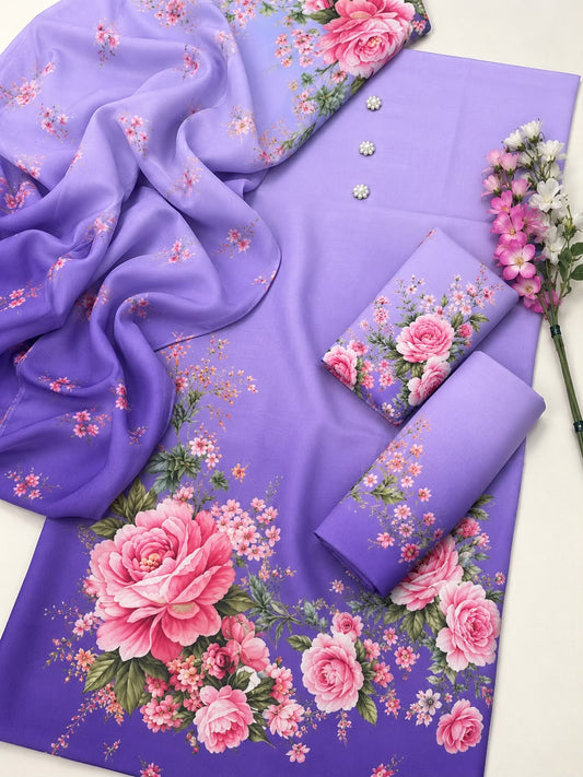DIGITAL PRINT SHALMOZE Silk 3pcs(p-whisper)