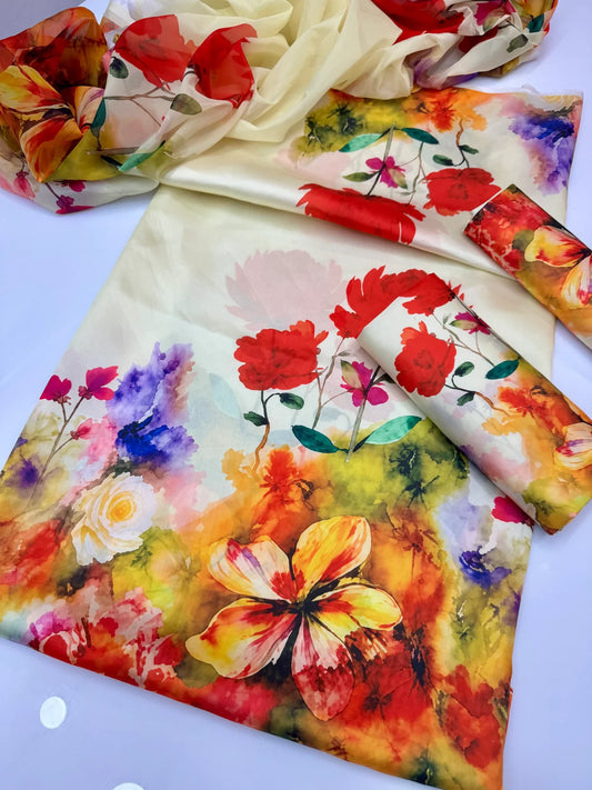 DIGITAL PRINT SHALMOZE Silk 3pcs (3D-Rose)