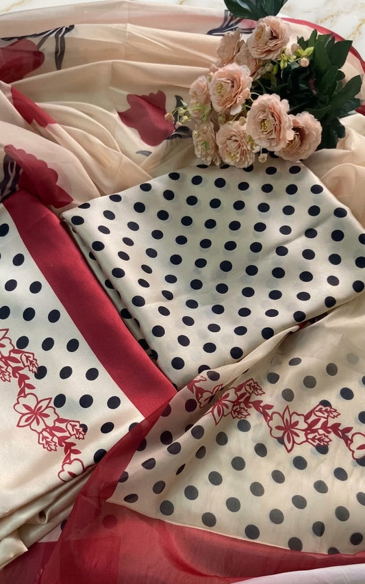 DIGITAL PRINT SHALMOZE Silk 3pcs(polka dots)