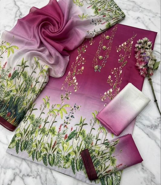 DIGITAL PRINT SHALMOZE Silk 3pcs(M-T)