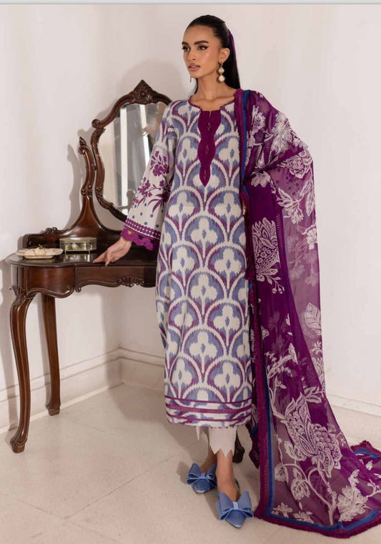 Digital Printed 3 Piece Swiss Lawn With chiffon Dupatta