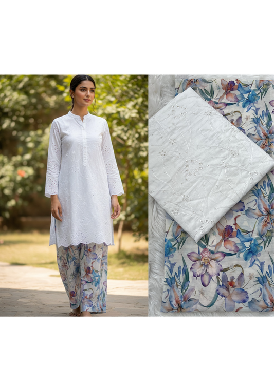 Boring Lawn Chickenkari 2 pcs Viral DRESS 👗 (white)