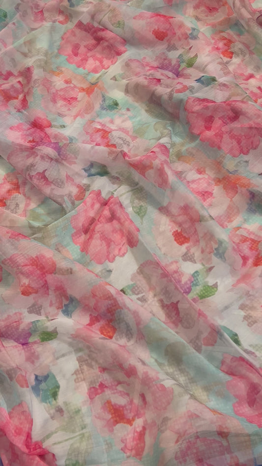 Digital Printed 3 Piece Swiss Lawn With chiffon Dupatta